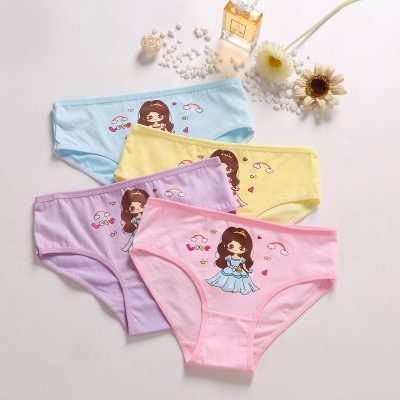 Cute cartoon brief stretch breathable girls underwear (4)