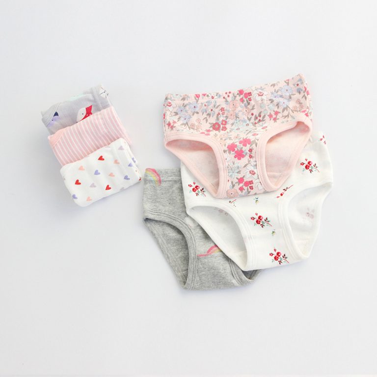Pure 100 cotton threaded girl underwear