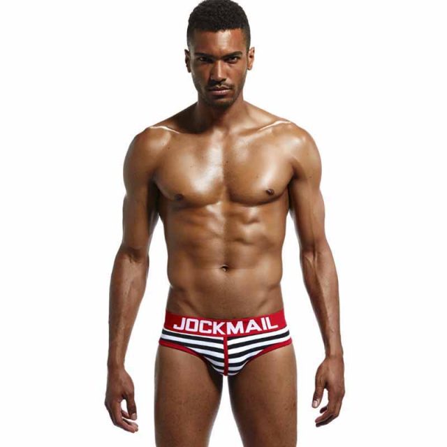 Sexy cotton underwear striped mens briefs (1)